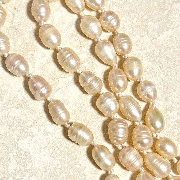 Pale Pink Freshwater Pearl Necklace, Hand Knotted Pearl Necklace - Picture 7 of 9